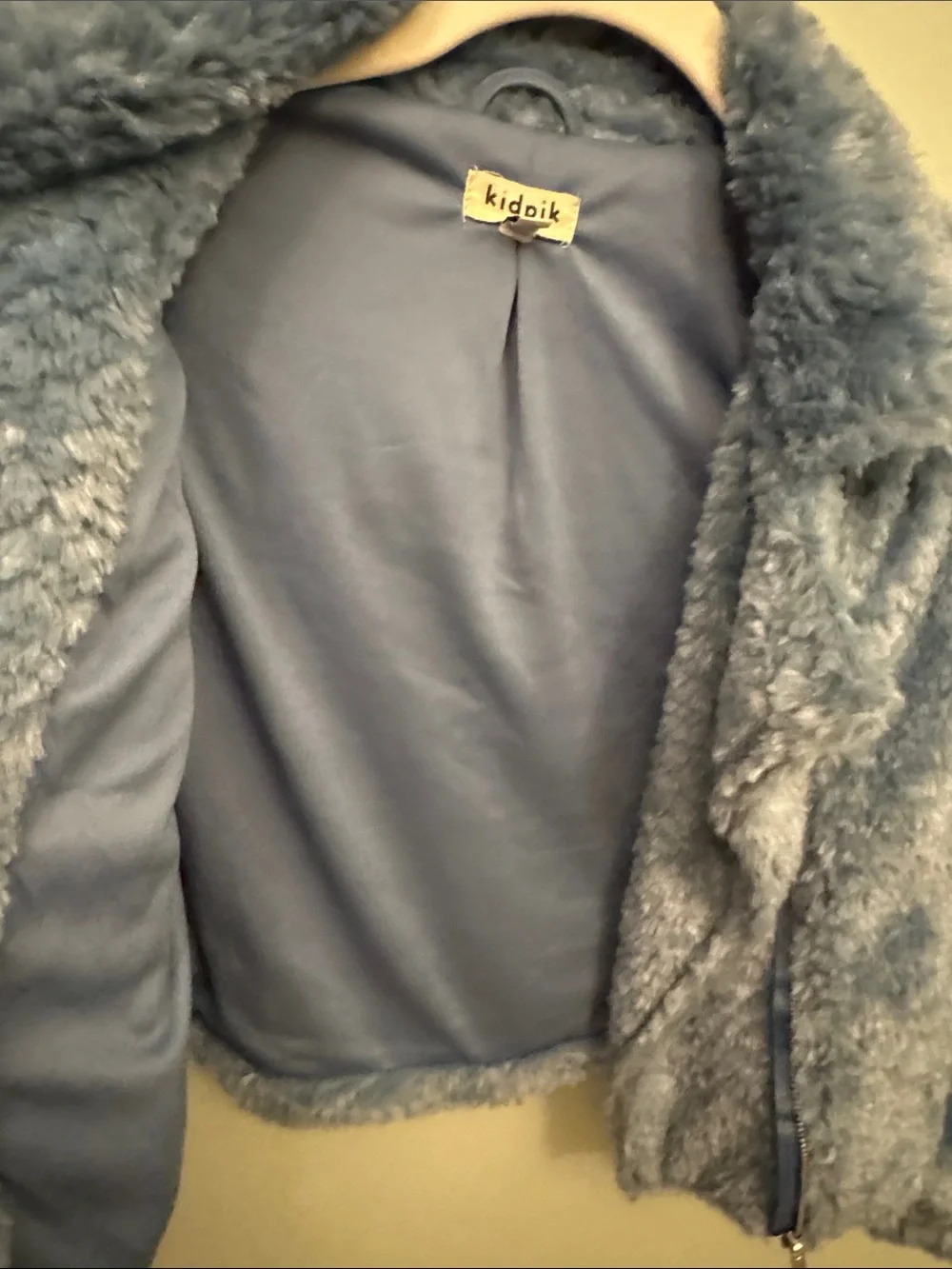 kidpik Plush Light Blue Faux Fur Puffer Jacket